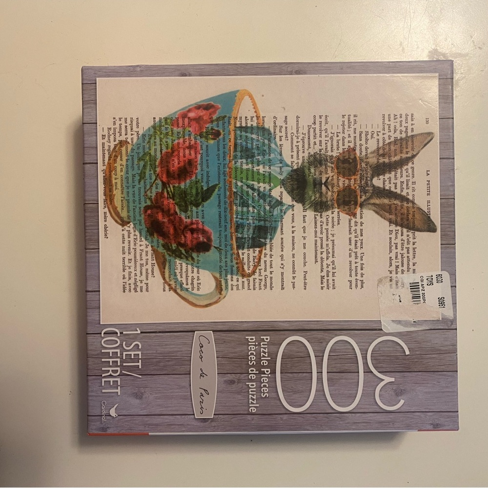 Cavallini & Co. 300 Piece Puzzle with Rabbit and Teacup